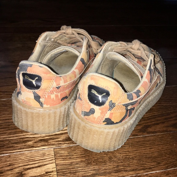 Rihanna Puma Orange Camo Creepers - Picture 3 of 9